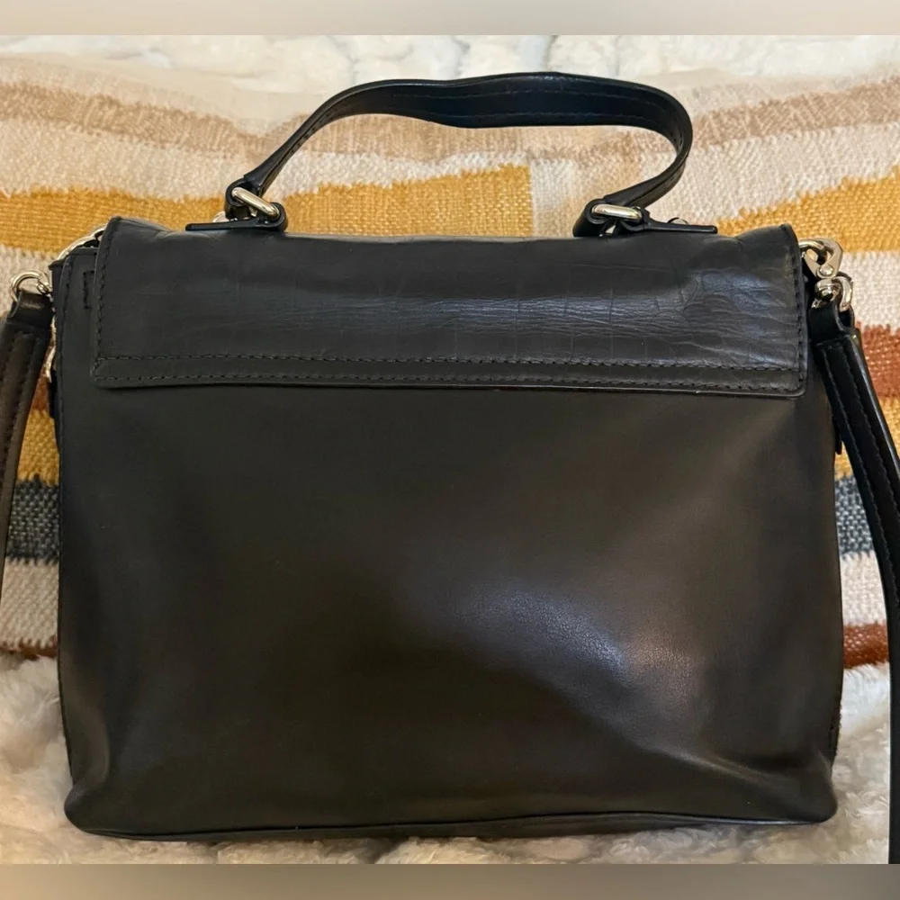 Kate Spade Varick Street Abbie Satchel Black Croc Embossed Leather Bag - Picture 5 of 10